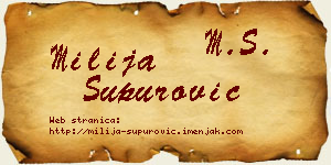 Milija Supurović vizit kartica